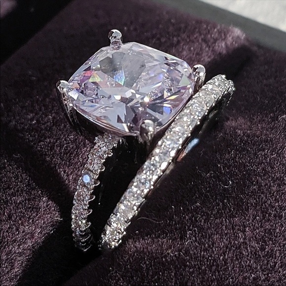 925 sterling silver 6 ct bridal engagement ring - Picture 4 of 4